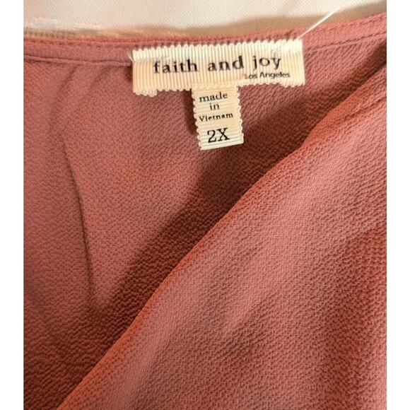 Faith And Joy Women's Shirt Top Blouse Size 2X Mauve Dusty Rose - Picture 4 of 7